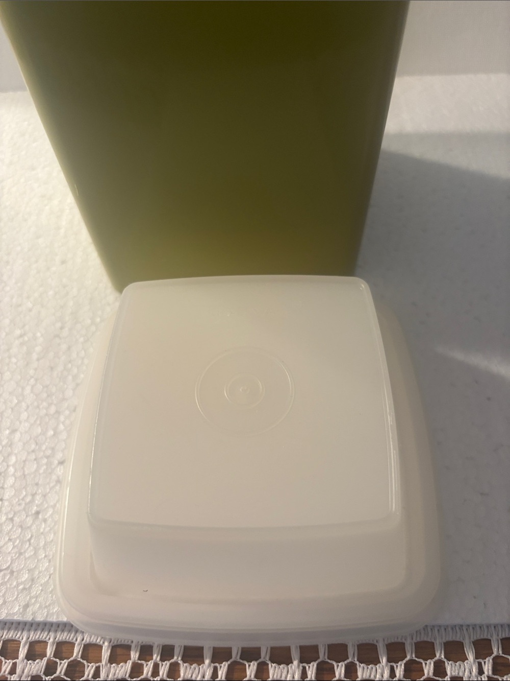 Vintage 3pc 1970’s Tupperware Avocado Green Pickle Keeper - Picture 4 of 5